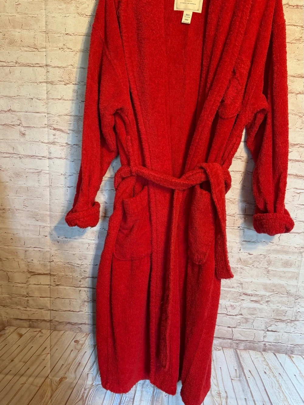 Victoria's Secret Country Vintage Plush Red Terry Bathrobe with Belt size S